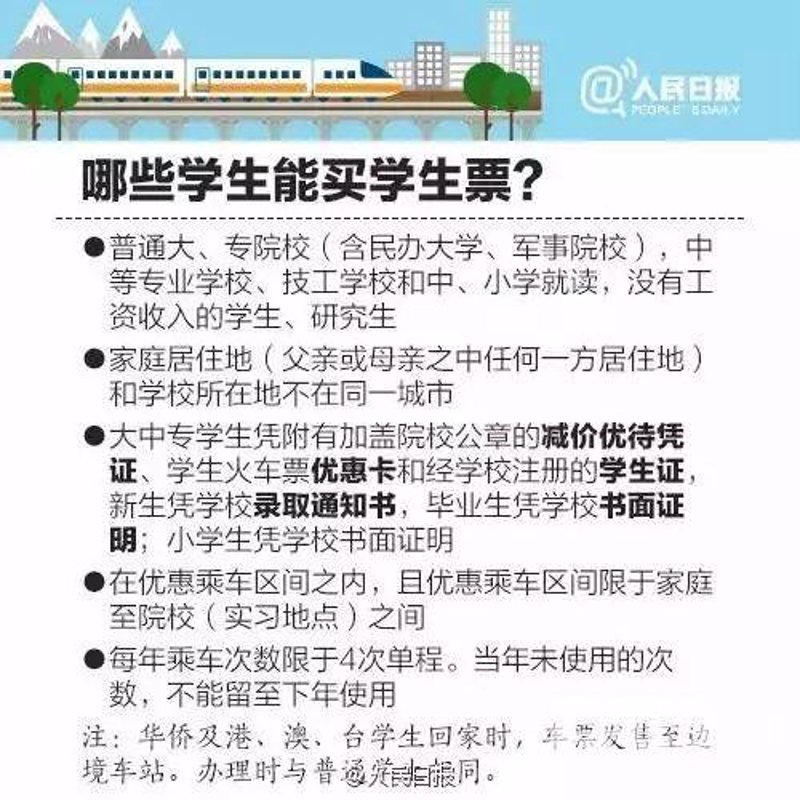 学生票优惠